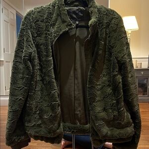 Sanctuary Olive Green Faux Fur Jacket